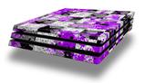 Vinyl Decal Skin Wrap compatible with Sony PlayStation 4 Pro Console Purple Checker Skull Splatter (PS4 NOT INCLUDED)