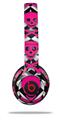 WraptorSkinz Skin Decal Wrap compatible with Beats Solo 2 and Solo 3 Wireless Headphones Pink Skulls and Stars (HEADPHONES NOT INCLUDED)