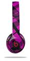 WraptorSkinz Skin Decal Wrap compatible with Beats Solo 2 and Solo 3 Wireless Headphones Pink Plaid (HEADPHONES NOT INCLUDED)