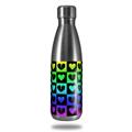 Skin Decal Wrap for RTIC Water Bottle 17oz Love Heart Checkers Rainbow (BOTTLE NOT INCLUDED)