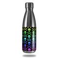 Skin Decal Wrap for RTIC Water Bottle 17oz Skull and Crossbones Rainbow (BOTTLE NOT INCLUDED)