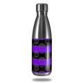 Skin Decal Wrap for RTIC Water Bottle 17oz Skull Stripes Purple (BOTTLE NOT INCLUDED)