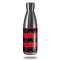 Skin Decal Wrap for RTIC Water Bottle 17oz Skull Stripes Red (BOTTLE NOT INCLUDED)