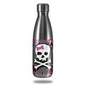 Skin Decal Wrap for RTIC Water Bottle 17oz Pink Bow Skull (BOTTLE NOT INCLUDED)