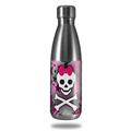 Skin Decal Wrap for RTIC Water Bottle 17oz Princess Skull Heart Pink (BOTTLE NOT INCLUDED)