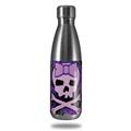Skin Decal Wrap for RTIC Water Bottle 17oz Purple Girly Skull (BOTTLE NOT INCLUDED)