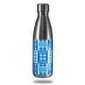 Skin Decal Wrap for RTIC Water Bottle 17oz Skull And Crossbones Pattern Blue (BOTTLE NOT INCLUDED)
