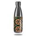 Skin Decal Wrap for RTIC Water Bottle 17oz Floral Pattern Orange (BOTTLE NOT INCLUDED)