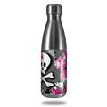 Skin Decal Wrap for RTIC Water Bottle 17oz Girly Pink Bow Skull (BOTTLE NOT INCLUDED)