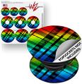 Decal Style Vinyl Skin Wrap 3 Pack for PopSockets Rainbow Plaid (POPSOCKET NOT INCLUDED)