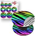 Decal Style Vinyl Skin Wrap 3 Pack for PopSockets Tiger Rainbow (POPSOCKET NOT INCLUDED)