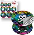 Decal Style Vinyl Skin Wrap 3 Pack for PopSockets Rainbow Plaid Skull (POPSOCKET NOT INCLUDED)