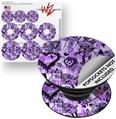 Decal Style Vinyl Skin Wrap 3 Pack for PopSockets Scene Kid Sketches Purple (POPSOCKET NOT INCLUDED)