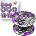 Decal Style Vinyl Skin Wrap 3 Pack for PopSockets Purple Princess Skull (POPSOCKET NOT INCLUDED)