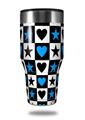 Skin Decal Wrap for Walmart Ozark Trail Tumblers 40oz Hearts And Stars Blue (TUMBLER NOT INCLUDED) by WraptorSkinz