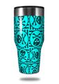 Skin Decal Wrap for Walmart Ozark Trail Tumblers 40oz Skull Patch Pattern Blue (TUMBLER NOT INCLUDED) by WraptorSkinz