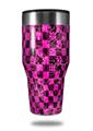 Skin Decal Wrap for Walmart Ozark Trail Tumblers 40oz Pink Checkerboard Sketches (TUMBLER NOT INCLUDED) by WraptorSkinz