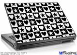 Laptop Skin (Large) - Hearts And Stars Black and White