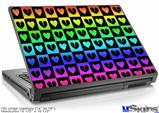 Laptop Skin (Large) - Love Heart Checkers Rainbow