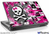 Laptop Skin (Large) - Girly Pink Bow Skull