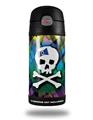 Skin Decal Wrap for Thermos Funtainer 12oz Bottle Rainbow Plaid Skull (BOTTLE NOT INCLUDED) by WraptorSkinz