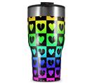 WraptorSkinz Skin Wrap compatible with 2017 and newer RTIC Tumblers 30oz Love Heart Checkers Rainbow (TUMBLER NOT INCLUDED)