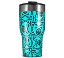 WraptorSkinz Skin Wrap compatible with 2017 and newer RTIC Tumblers 30oz Skull Patch Pattern Blue (TUMBLER NOT INCLUDED)