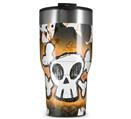WraptorSkinz Skin Wrap compatible with 2017 and newer RTIC Tumblers 30oz Cartoon Skull Orange (TUMBLER NOT INCLUDED)