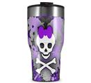 WraptorSkinz Skin Wrap compatible with 2017 and newer RTIC Tumblers 30oz Princess Skull Heart Purple (TUMBLER NOT INCLUDED)