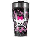 WraptorSkinz Skin Wrap compatible with 2017 and newer RTIC Tumblers 30oz Pink Bow Skull (TUMBLER NOT INCLUDED)