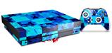Skin Wrap for XBOX One X Console and Controller Blue Star Checkers