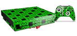 Skin Wrap for XBOX One X Console and Controller Criss Cross Green
