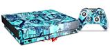 Skin Wrap for XBOX One X Console and Controller Scene Kid Sketches Blue
