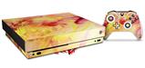 Skin Wrap for XBOX One X Console and Controller Painting Yellow Splash