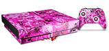 Skin Wrap for XBOX One X Console and Controller Pink Plaid Graffiti