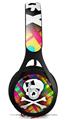 WraptorSkinz Skin Decal Wrap compatible with Beats EP Headphones Rainbow Plaid Skull Skin Only HEADPHONES NOT INCLUDED