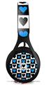 WraptorSkinz Skin Decal Wrap compatible with Beats EP Headphones Hearts And Stars Blue Skin Only HEADPHONES NOT INCLUDED