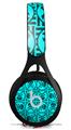 WraptorSkinz Skin Decal Wrap compatible with Beats EP Headphones Skull Patch Pattern Blue Skin Only HEADPHONES NOT INCLUDED