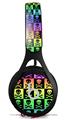 WraptorSkinz Skin Decal Wrap compatible with Beats EP Headphones Skull Checkers Rainbow Skin Only HEADPHONES NOT INCLUDED