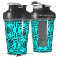 Decal Style Skin Wrap works with Blender Bottle 20oz Skull Patch Pattern Blue (BOTTLE NOT INCLUDED)