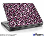 Laptop Skin (Small) - Splatter Girly Skull Pink