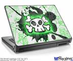 Laptop Skin (Small) - Cartoon Skull Green