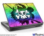 Laptop Skin (Small) - Cartoon Skull Rainbow