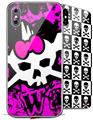 2 Decal style Skin Wraps set for Apple iPhone X and XS Punk Skull Princess