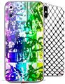 2 Decal style Skin Wraps set for Apple iPhone X and XS Rainbow Graffiti