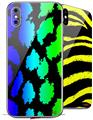 2 Decal style Skin Wraps set for Apple iPhone X and XS Rainbow Leopard