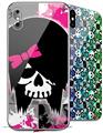 2 Decal style Skin Wraps set for Apple iPhone X and XS Scene Kid Girl Skull