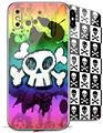 2 Decal style Skin Wraps set for Apple iPhone X and XS Cartoon Skull Rainbow