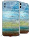 2 Decal style Skin Wraps set for Apple iPhone X and XS Landscape Abstract Beach