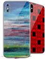2 Decal style Skin Wraps set for Apple iPhone X and XS Landscape Abstract RedSky